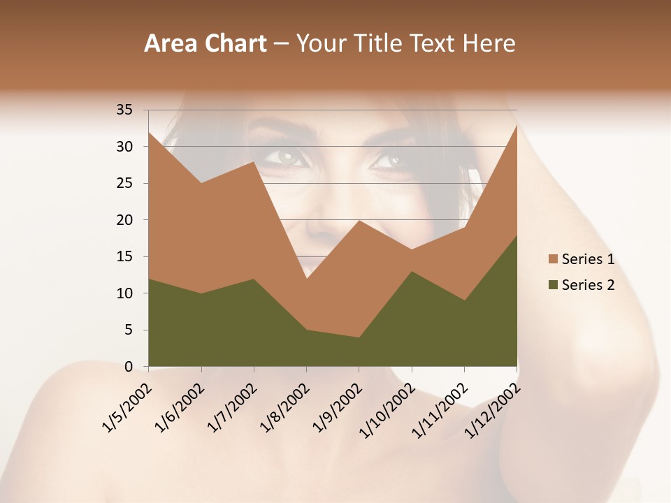 A Woman Is Smiling While Holding Her Hair PowerPoint Template