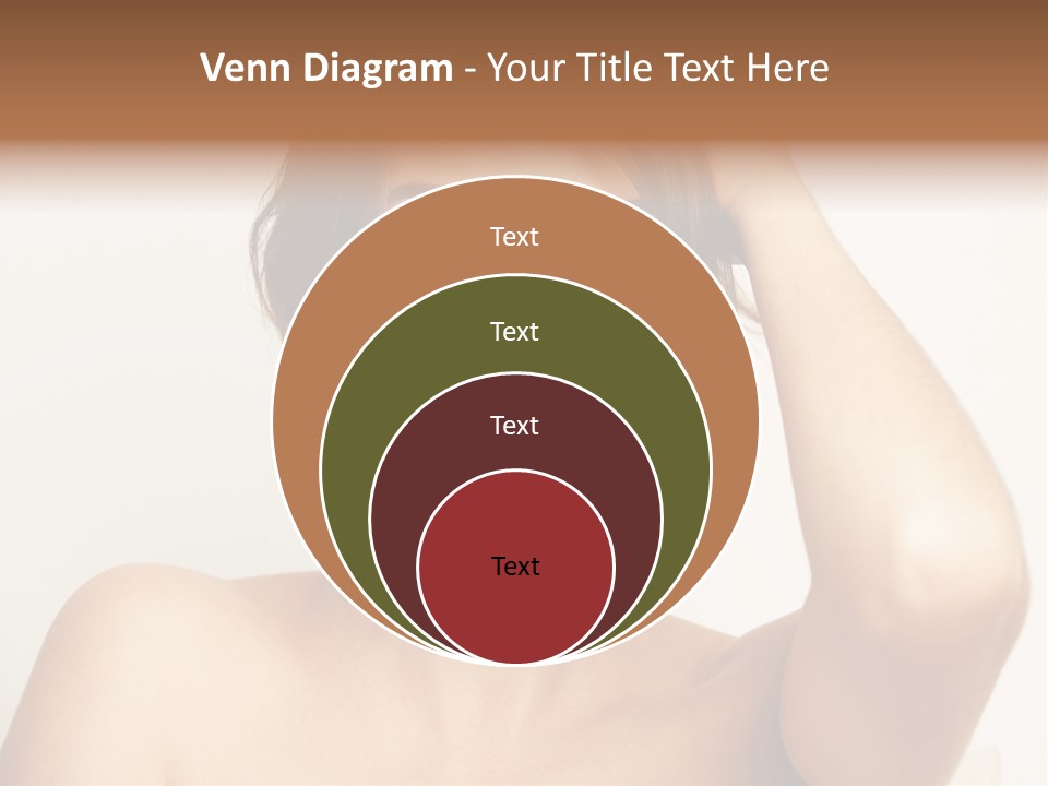 A Woman Is Smiling While Holding Her Hair PowerPoint Template