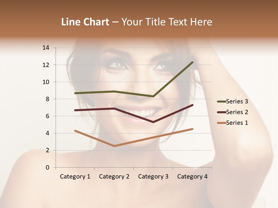 A Woman Is Smiling While Holding Her Hair PowerPoint Template