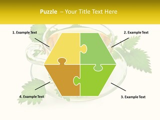 A Cup Of Green Tea With Leaves On A Saucer PowerPoint Template