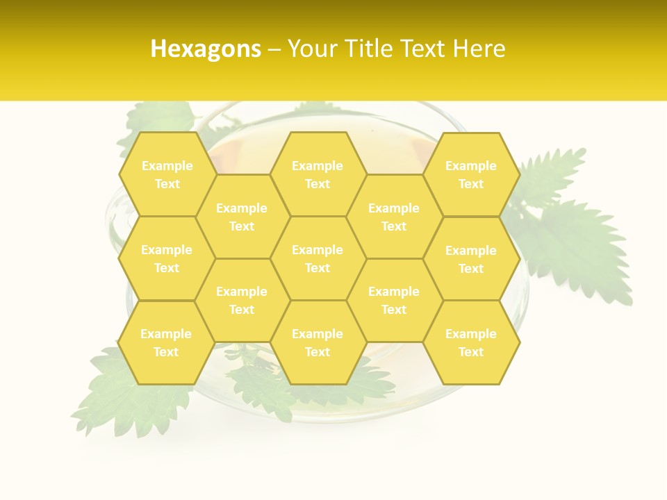 A Cup Of Green Tea With Leaves On A Saucer PowerPoint Template