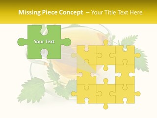 A Cup Of Green Tea With Leaves On A Saucer PowerPoint Template