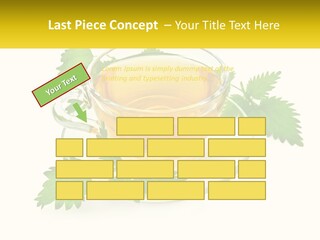 A Cup Of Green Tea With Leaves On A Saucer PowerPoint Template