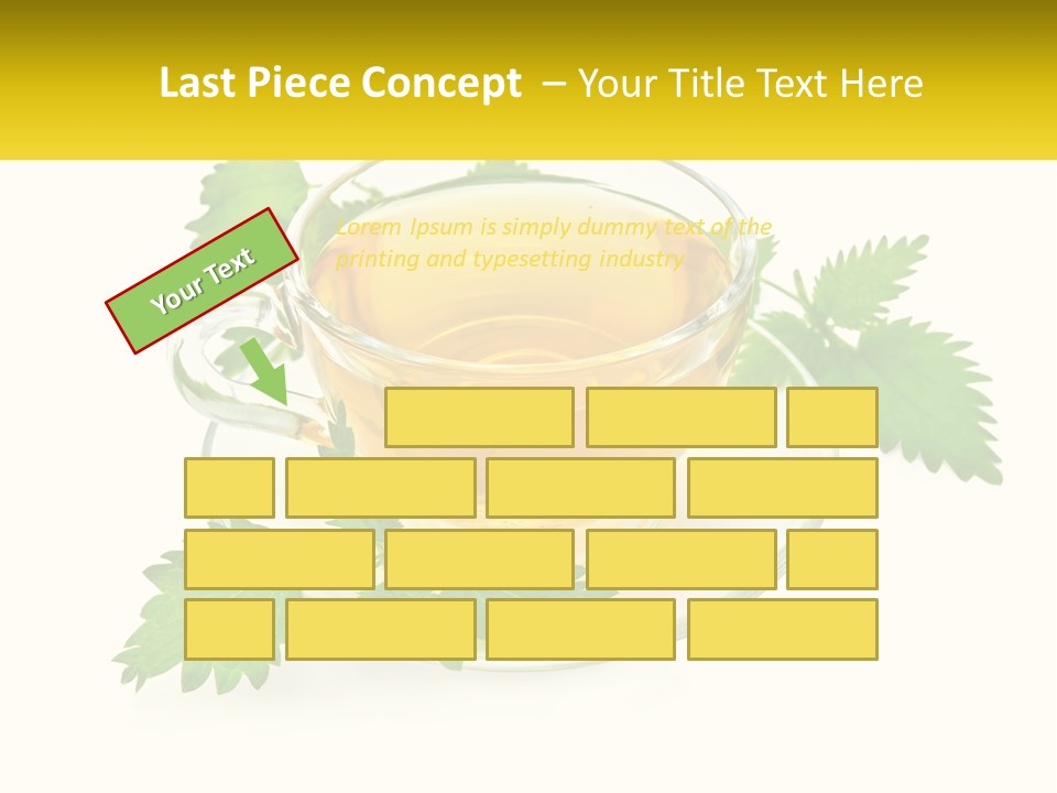 A Cup Of Green Tea With Leaves On A Saucer PowerPoint Template