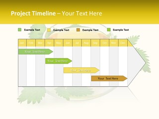 A Cup Of Green Tea With Leaves On A Saucer PowerPoint Template