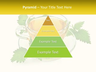 A Cup Of Green Tea With Leaves On A Saucer PowerPoint Template