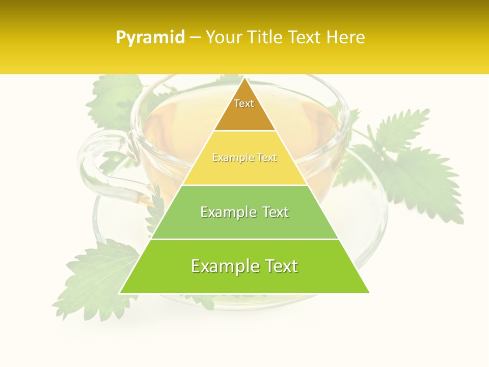 A Cup Of Green Tea With Leaves On A Saucer PowerPoint Template