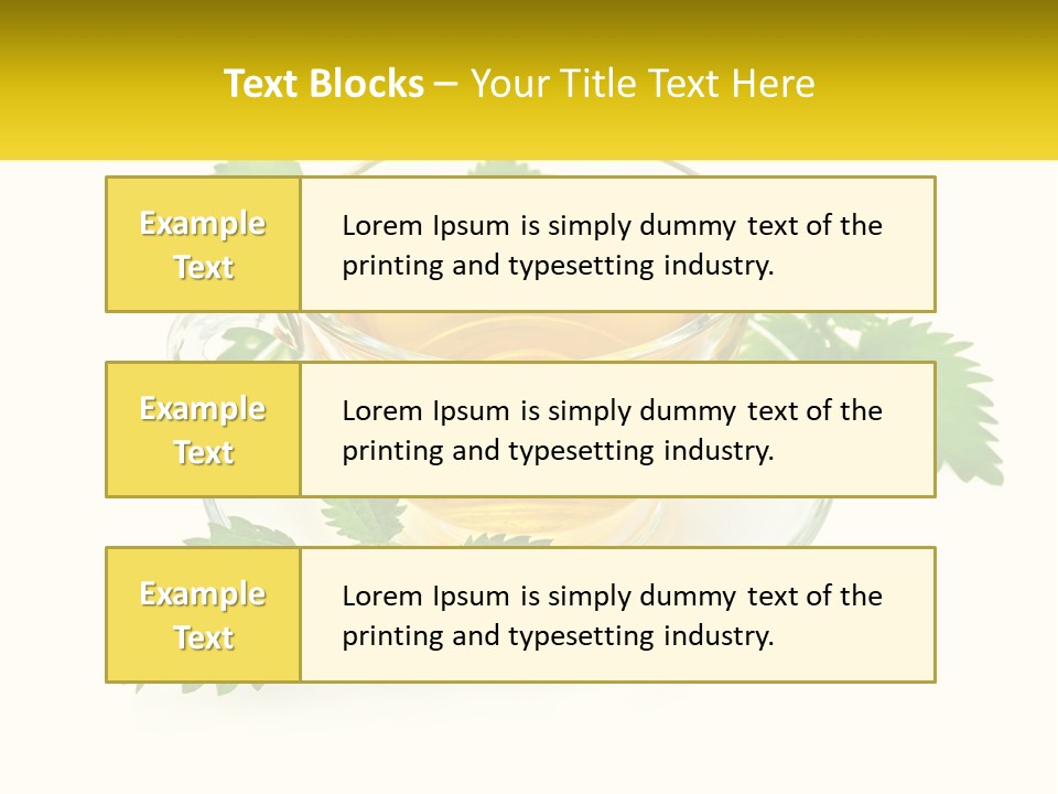 A Cup Of Green Tea With Leaves On A Saucer PowerPoint Template