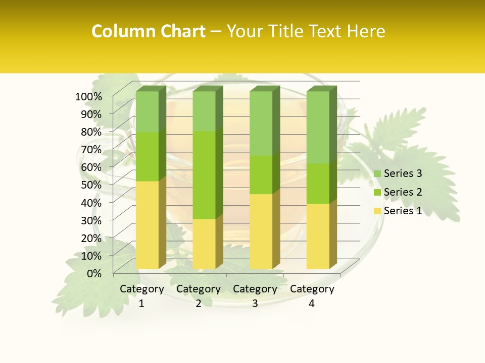 A Cup Of Green Tea With Leaves On A Saucer PowerPoint Template