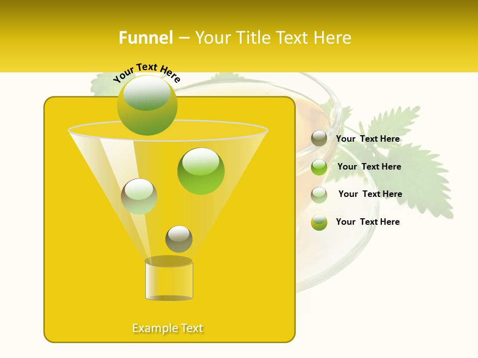 A Cup Of Green Tea With Leaves On A Saucer PowerPoint Template