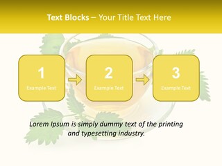 A Cup Of Green Tea With Leaves On A Saucer PowerPoint Template