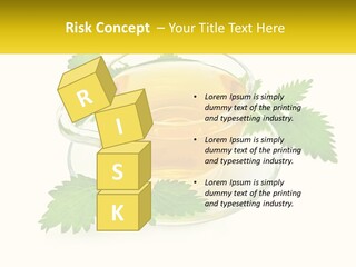 A Cup Of Green Tea With Leaves On A Saucer PowerPoint Template