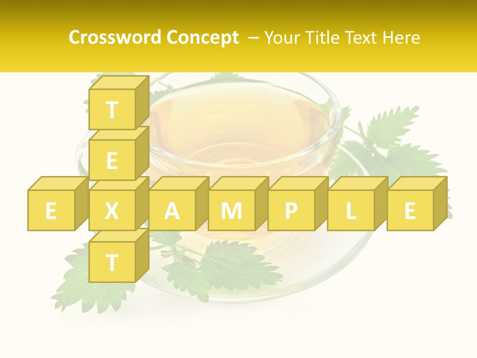 A Cup Of Green Tea With Leaves On A Saucer PowerPoint Template