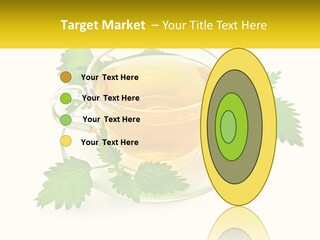 A Cup Of Green Tea With Leaves On A Saucer PowerPoint Template