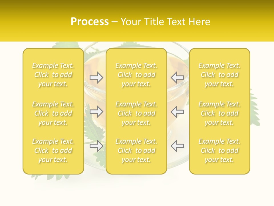 A Cup Of Green Tea With Leaves On A Saucer PowerPoint Template