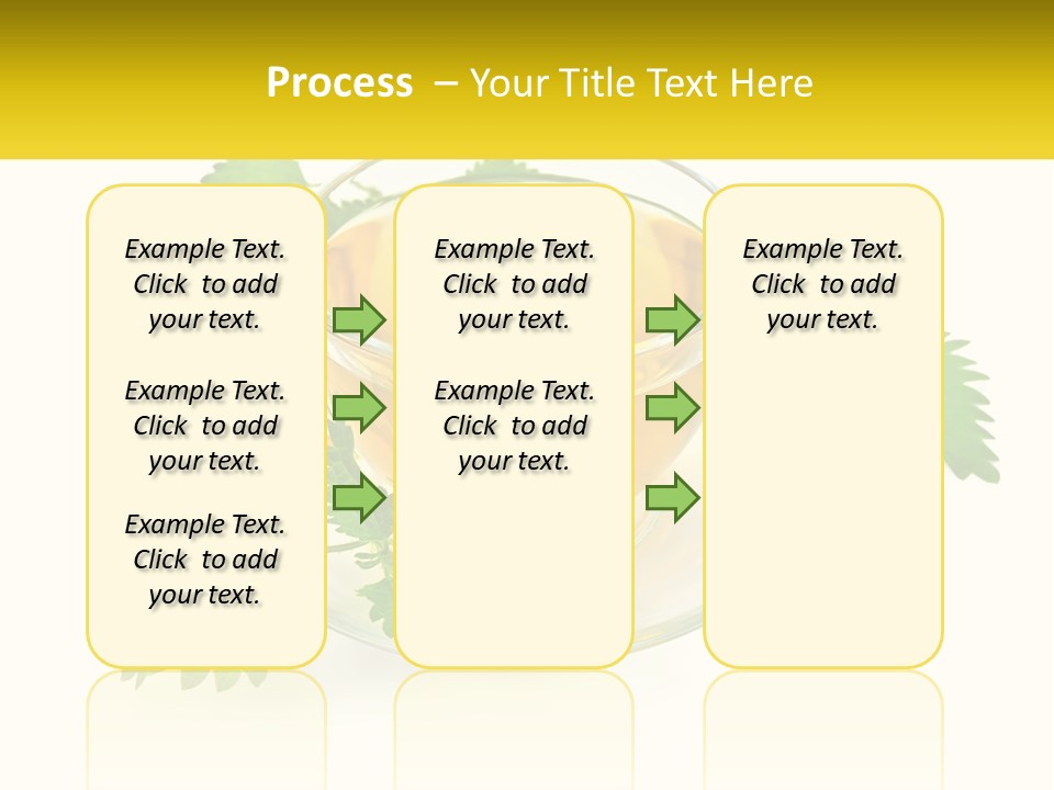 A Cup Of Green Tea With Leaves On A Saucer PowerPoint Template