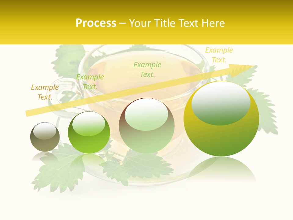 A Cup Of Green Tea With Leaves On A Saucer PowerPoint Template