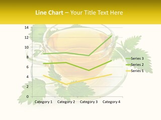 A Cup Of Green Tea With Leaves On A Saucer PowerPoint Template