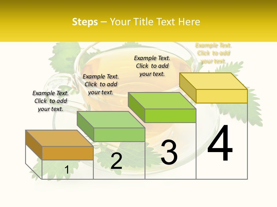 A Cup Of Green Tea With Leaves On A Saucer PowerPoint Template