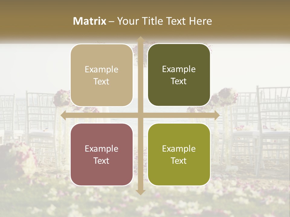 A Wedding Ceremony On The Beach With Flowers PowerPoint Template