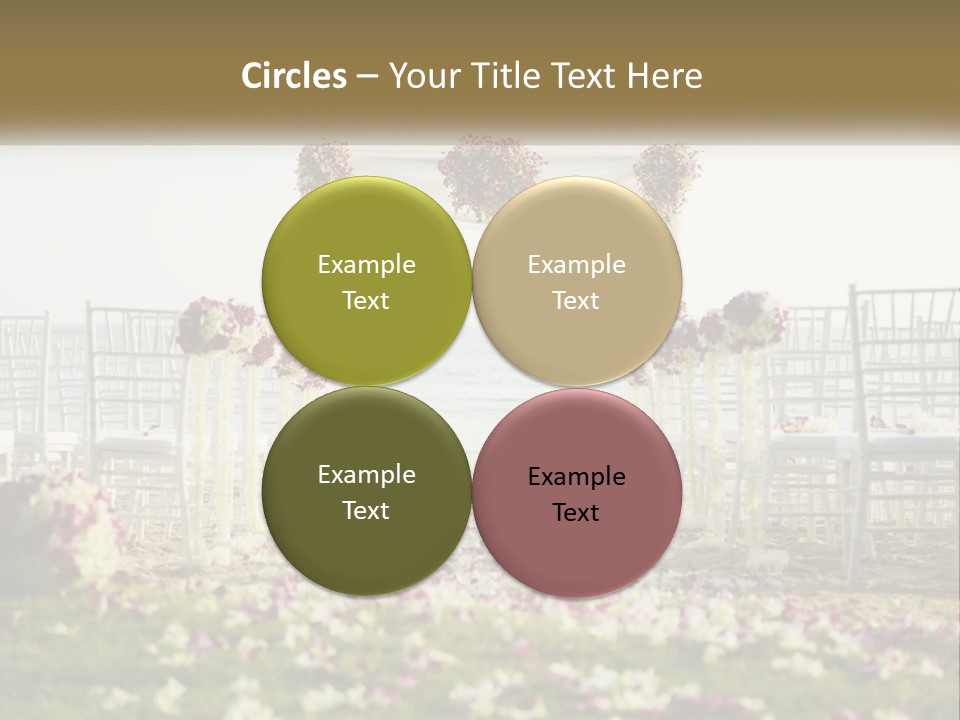 A Wedding Ceremony On The Beach With Flowers PowerPoint Template