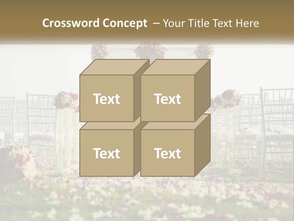 A Wedding Ceremony On The Beach With Flowers PowerPoint Template