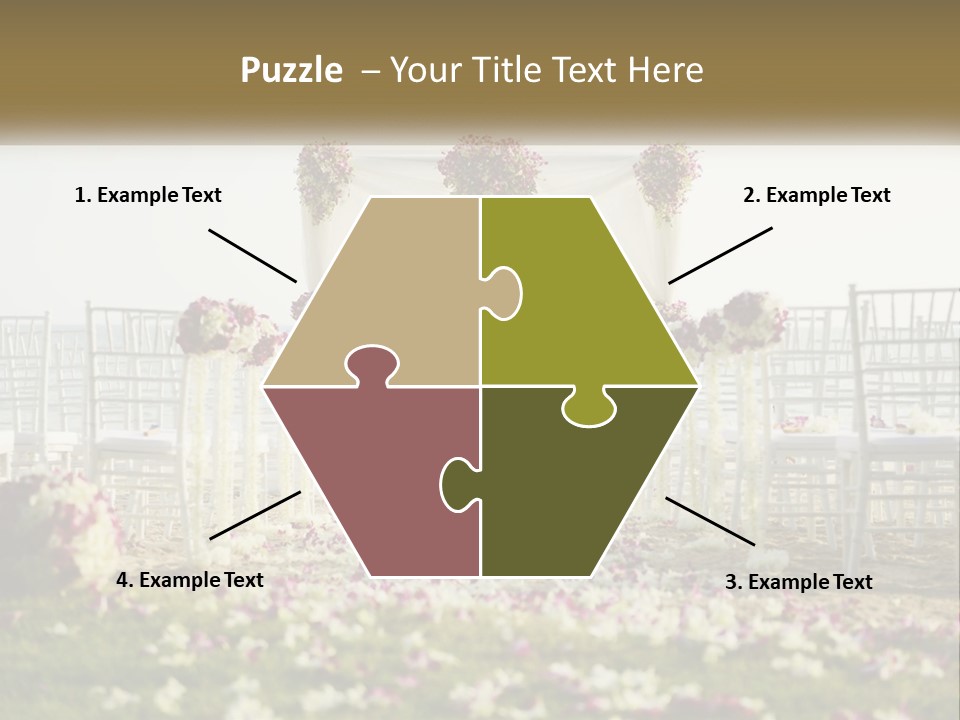 A Wedding Ceremony On The Beach With Flowers PowerPoint Template