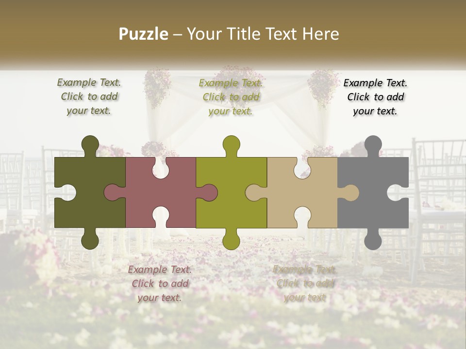 A Wedding Ceremony On The Beach With Flowers PowerPoint Template