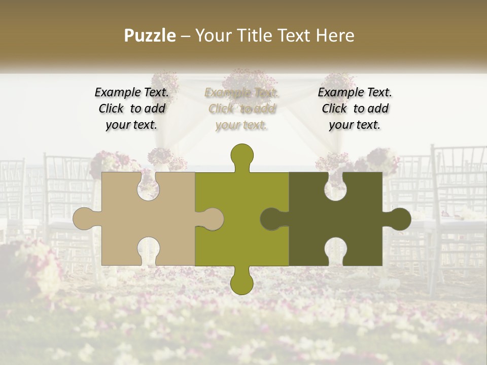 A Wedding Ceremony On The Beach With Flowers PowerPoint Template