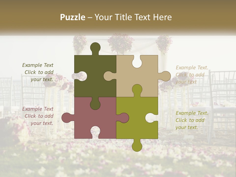 A Wedding Ceremony On The Beach With Flowers PowerPoint Template