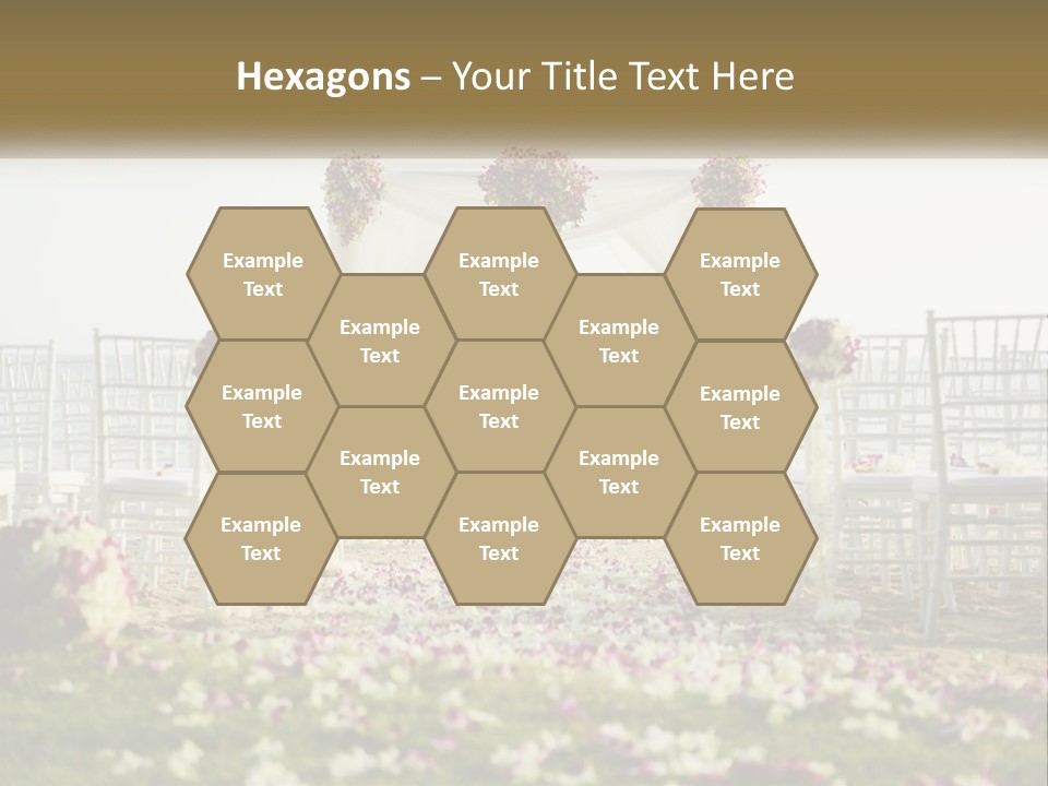 A Wedding Ceremony On The Beach With Flowers PowerPoint Template