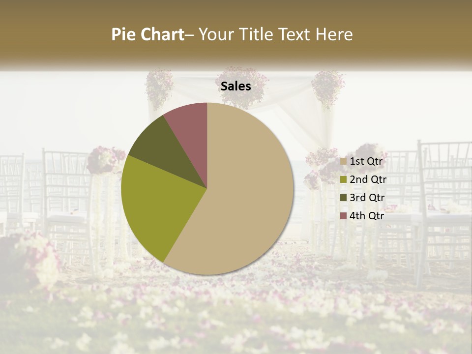 A Wedding Ceremony On The Beach With Flowers PowerPoint Template