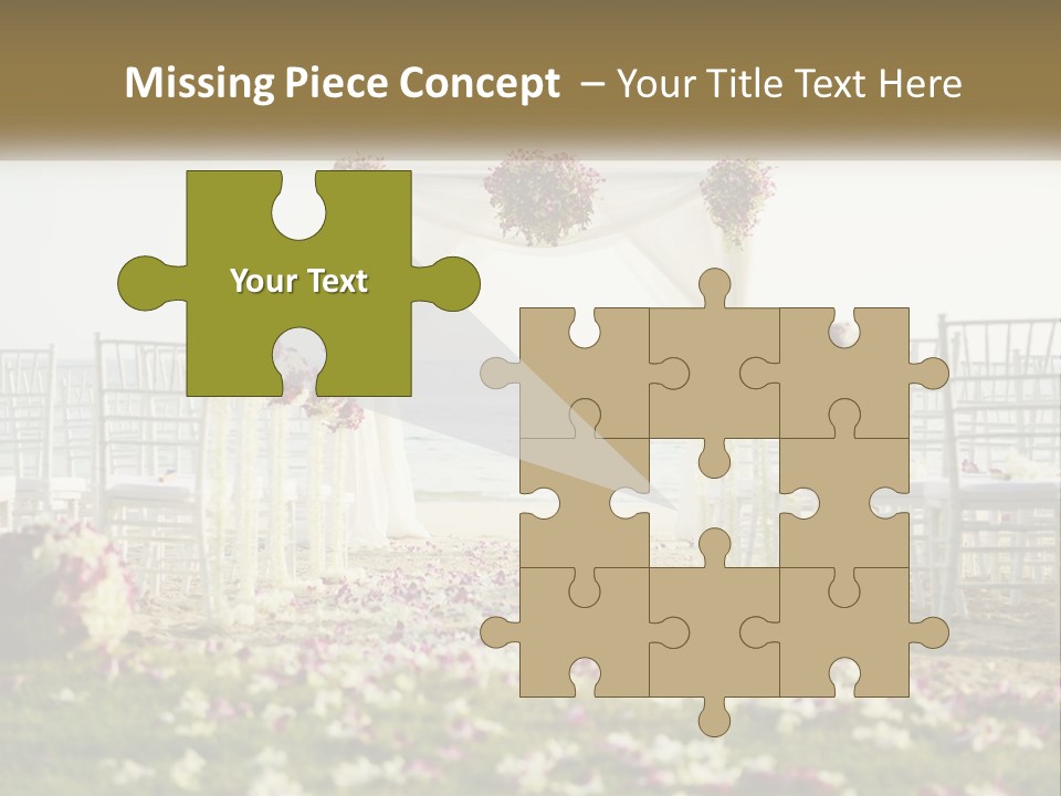 A Wedding Ceremony On The Beach With Flowers PowerPoint Template