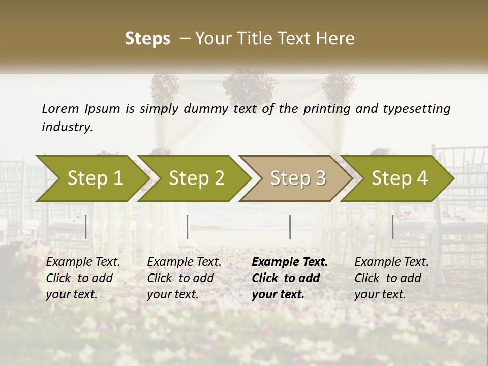 A Wedding Ceremony On The Beach With Flowers PowerPoint Template