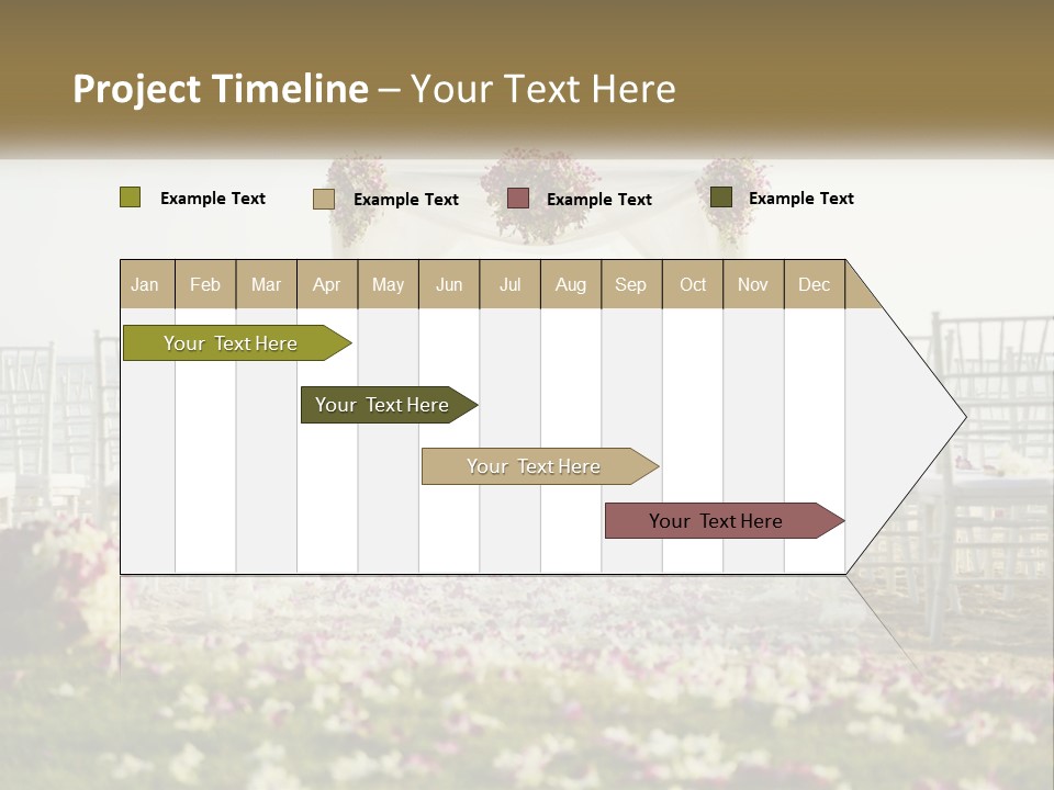 A Wedding Ceremony On The Beach With Flowers PowerPoint Template