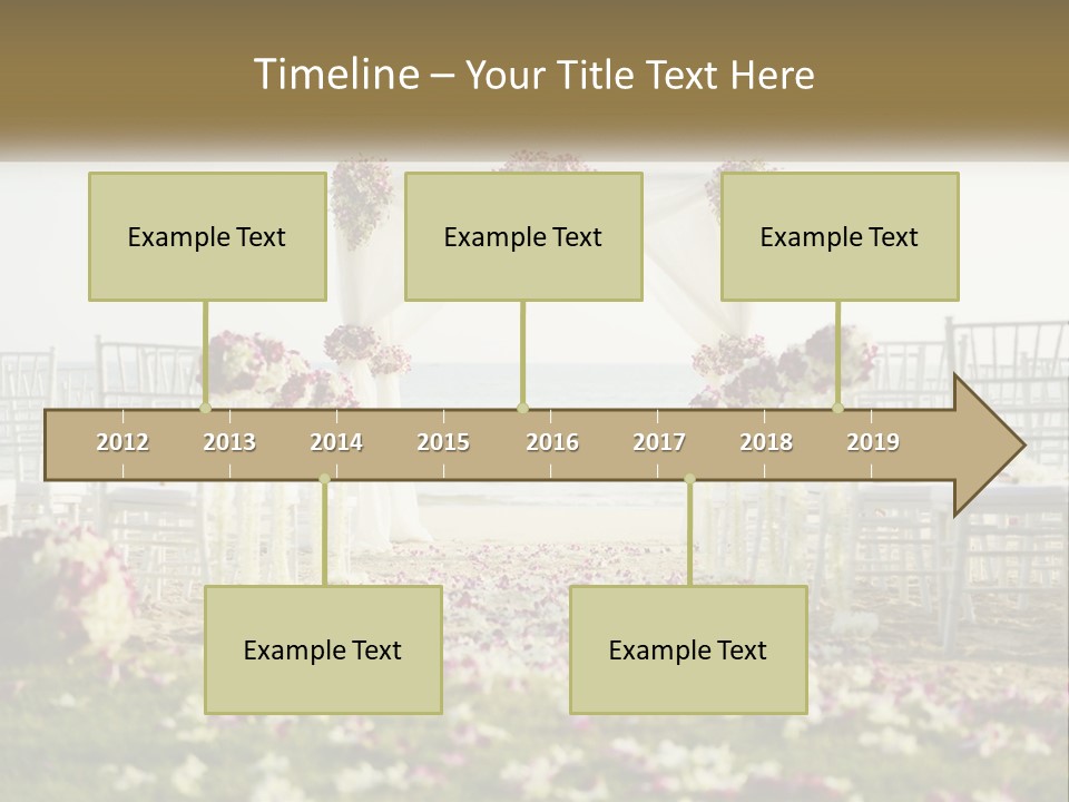 A Wedding Ceremony On The Beach With Flowers PowerPoint Template