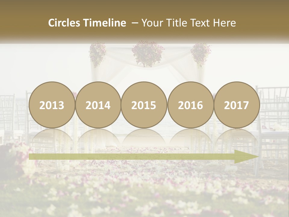 A Wedding Ceremony On The Beach With Flowers PowerPoint Template