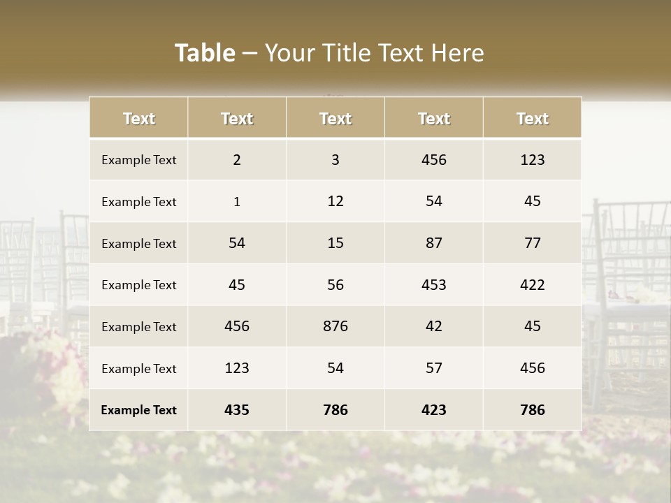 A Wedding Ceremony On The Beach With Flowers PowerPoint Template