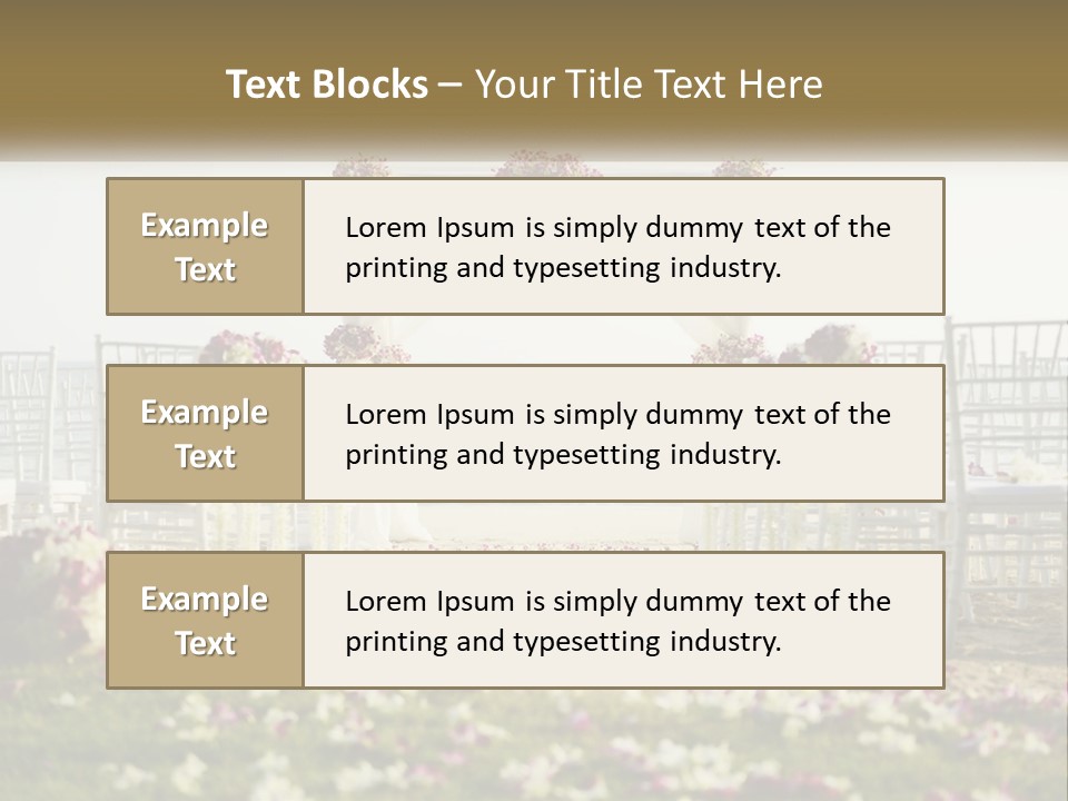 A Wedding Ceremony On The Beach With Flowers PowerPoint Template