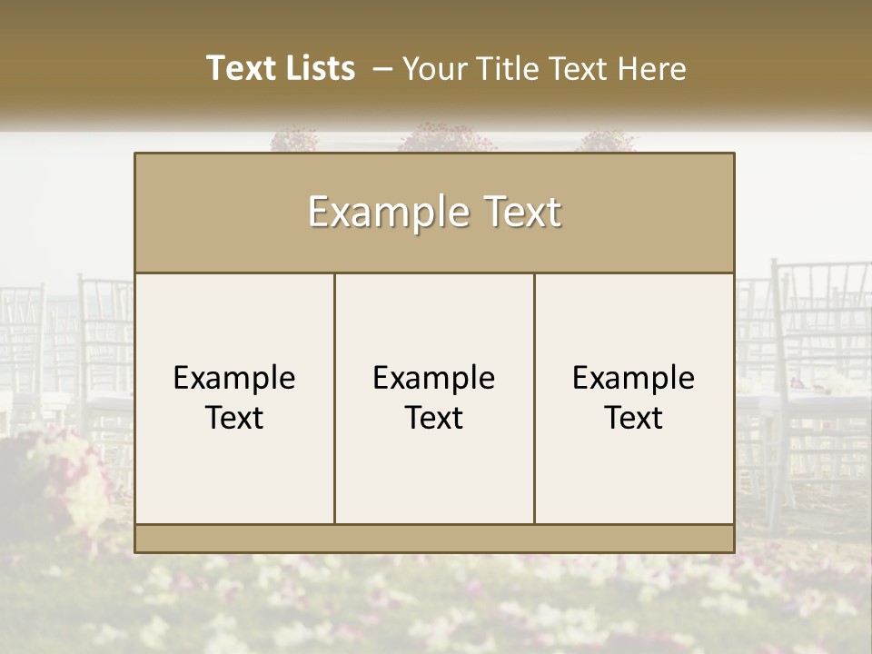 A Wedding Ceremony On The Beach With Flowers PowerPoint Template
