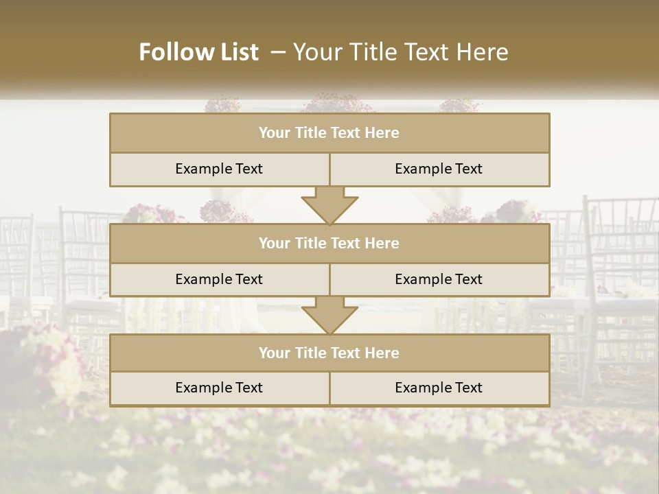 A Wedding Ceremony On The Beach With Flowers PowerPoint Template