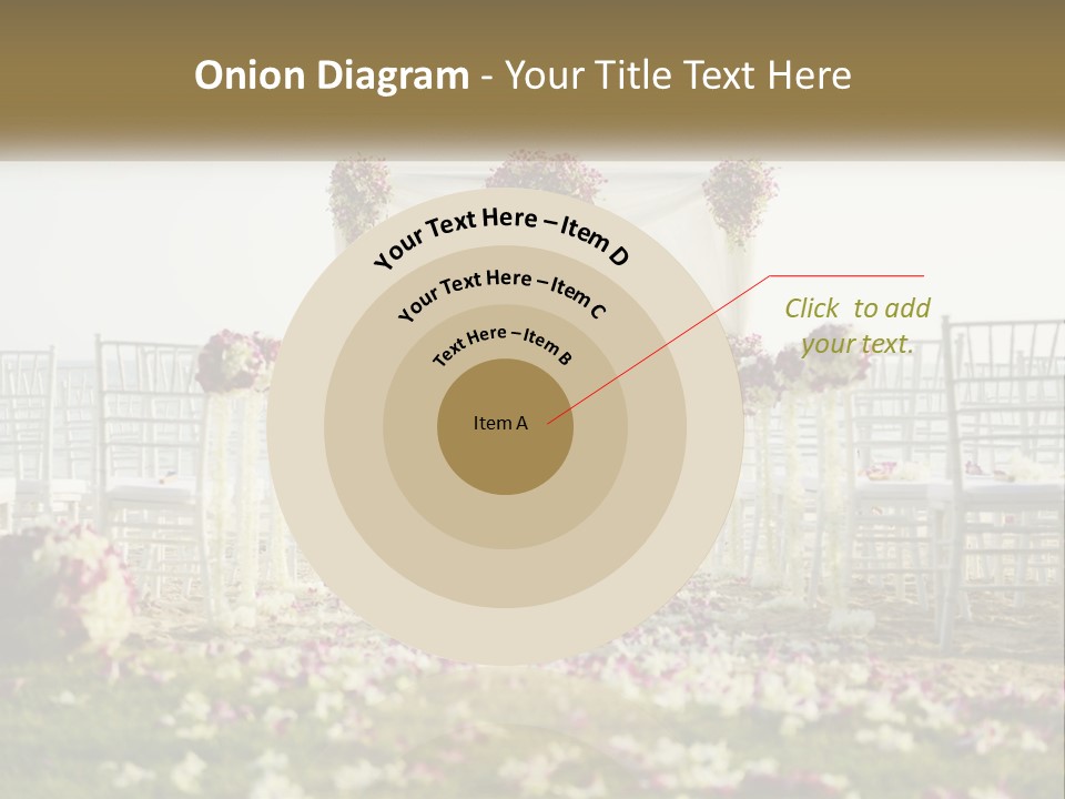 A Wedding Ceremony On The Beach With Flowers PowerPoint Template