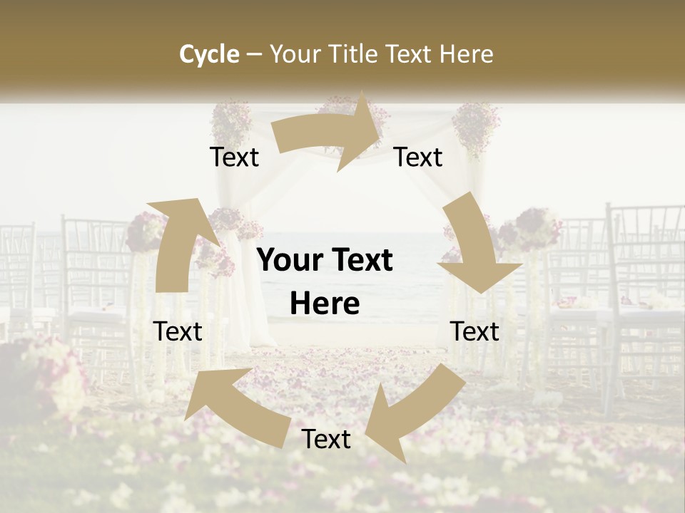 A Wedding Ceremony On The Beach With Flowers PowerPoint Template