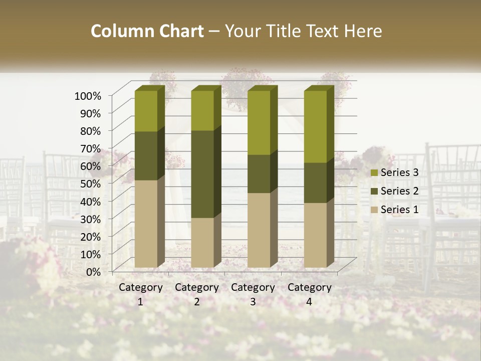 A Wedding Ceremony On The Beach With Flowers PowerPoint Template