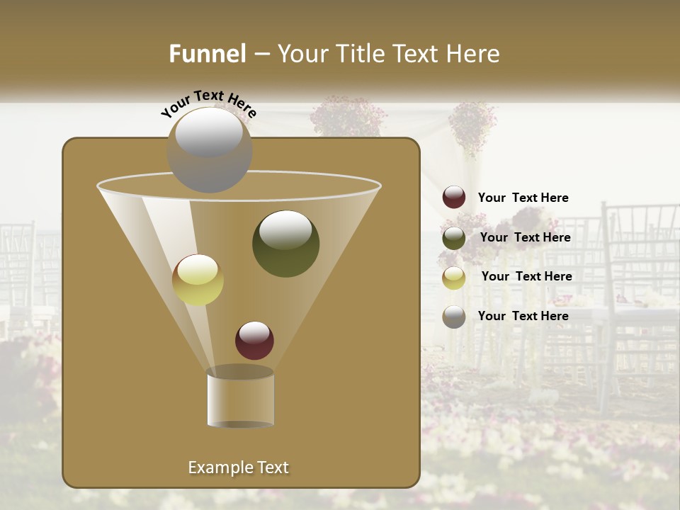 A Wedding Ceremony On The Beach With Flowers PowerPoint Template