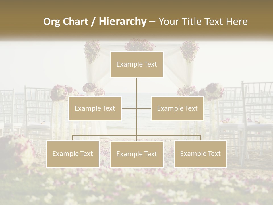 A Wedding Ceremony On The Beach With Flowers PowerPoint Template