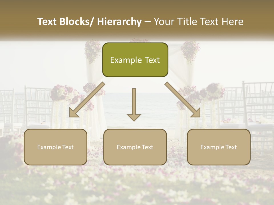 A Wedding Ceremony On The Beach With Flowers PowerPoint Template