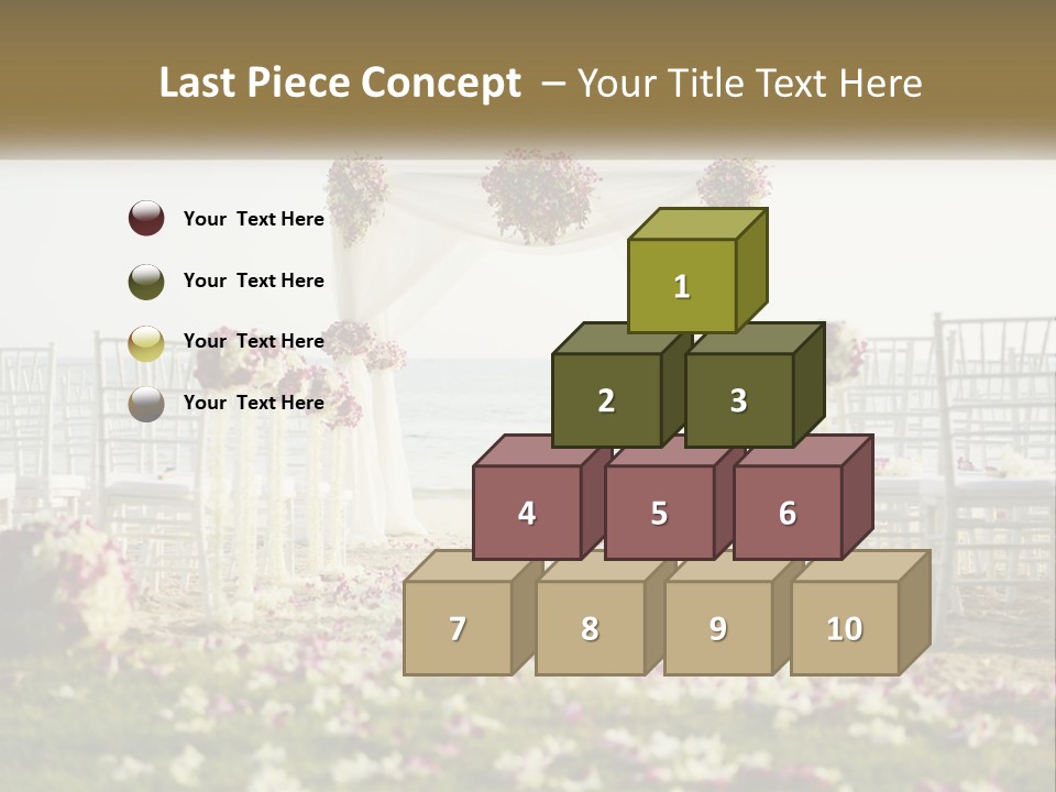 A Wedding Ceremony On The Beach With Flowers PowerPoint Template