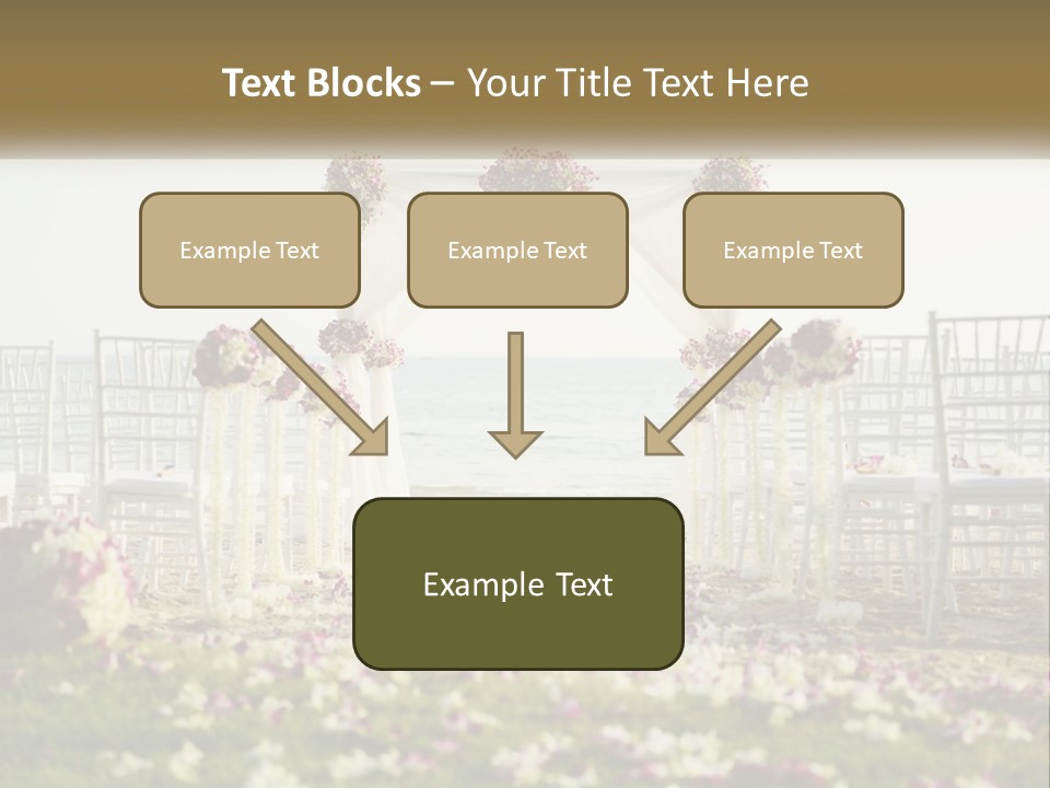 A Wedding Ceremony On The Beach With Flowers PowerPoint Template