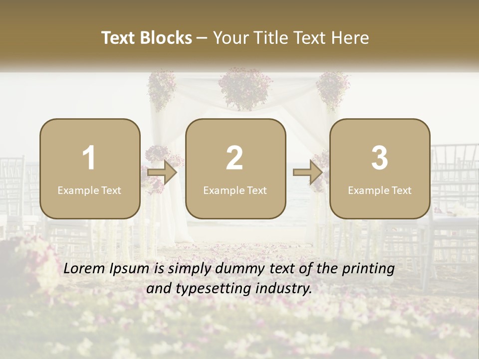 A Wedding Ceremony On The Beach With Flowers PowerPoint Template